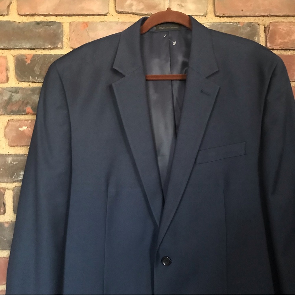 Michael Kors Solid Blue Ventless Blazer Size 46l … - image 3